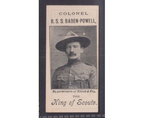 Cigarette card, Lambert & Butler, Colonel R S S Baden Powell, The King of Scouts, single issue type card (couple light foxing