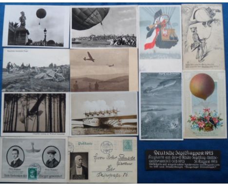 Postcards/Postal History, Aviation, a selection of 12 mixed aviation cards inc. RPs of Balloon 'Henri Dunant' with commemorat