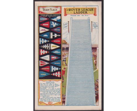 Trade issue, Thomson, The Rover League Ladder, 1923/24, uncut issue complete with Flags for all First Division Teams believed