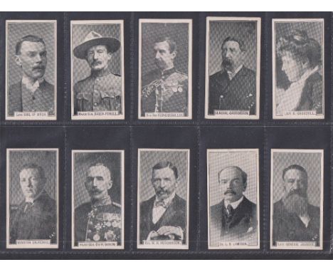 Cigarette cards, Edwards, Ringer & Bigg, Boer War Celebrities - 'STEW' (set, 25 cards) inc. Baden-Powell (some with slight to