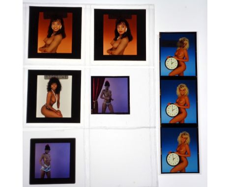 Glamour photography, 11 colour transparencies, two showing a young Linda Lusardi, also three from the Harry Ormesher Studio w