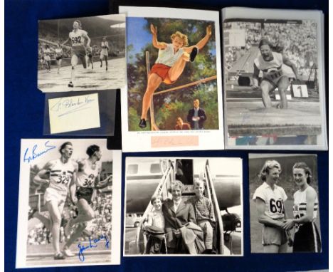 Athletics / Olympic autographs etc, selection of items, some signed mostly photographs, signatures include Fanny Blankers-Koe