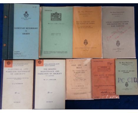 Ephemera WW2 etc., to include RAF 1942 'Manual of Cookery and Dietary', 1935 'Electrical and Wireless Equipment of Aircraft',