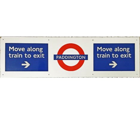 London Underground enamel PLATFORM SIGN from Paddington Station and from the Circle, District and Hammersmith &amp; City Line