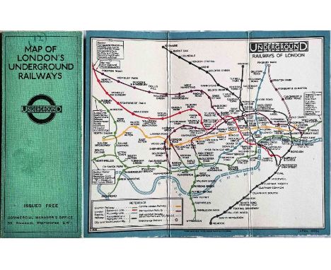 1926 'Stingemore' London Underground linen-card POCKET MAP, this being the 3rd issue and dated April 1926. In good condition,