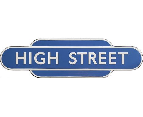 British Railways (Scottish Region) enamel TOTEM SIGN from High Street, an ex-NBR station on the North Clyde suburban lines in