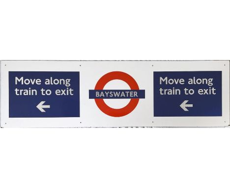 London Underground enamel PLATFORM SIGN from Bayswater Station on the Circle and District Lines and aimed at passengers inten