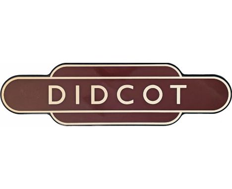 British Railways (Western Region) enamel TOTEM SIGN from Didcot station on the Paddington to South Wales route, now named Did