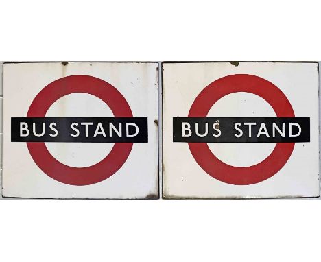 1950s/60s London Transport enamel BUS STAND FLAG, the much less common version located at bus stands where passengers could n