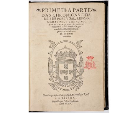 LEÃO, Duarte Nunes de.- PRIMEIRA PARTE [E SEGUNDA PARTE] | DAS CHRONICAS DOS | REIS DE PORTVGAL, REFOR- | MADAS PELO LICENCIA