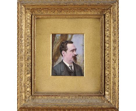 FRANCISCA DE ALMEIDA FURTADO - 1826-1918, Portrait of a gentleman, miniature on ivory, signed, dated 1890, Dim. - 14 x 11 cm