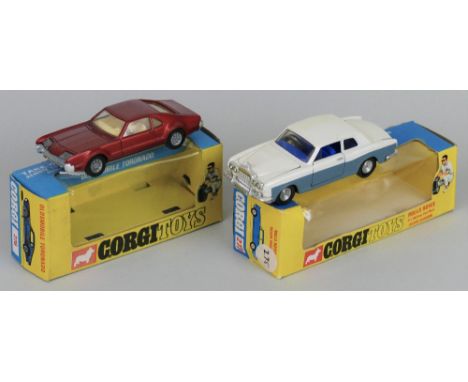 Corgi - Rolls Royce Silver Shadow, No.273 and Oldsmobile Toronado with Golden Jacks wheels, No.276, both in window boxes (2)