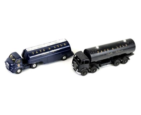 Dinky - Foden Tanker and Corgi Big Bedford tractor unit with tanker, both repainted and bearing Tate and Lyle Sugar Refiners 