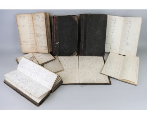 Nine Victorian and later manuscript record books for W.H. Hammond, late Toogood Chemist, 1 Caroline Street, Hull comprising f