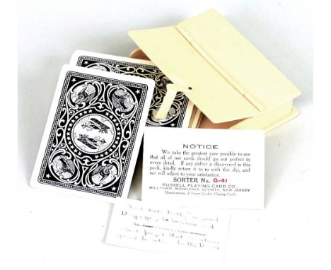 A WWI American patriotic pack of playing cards, by the Democracy Playing Card Company USA, the backs depicting tanks, battles
