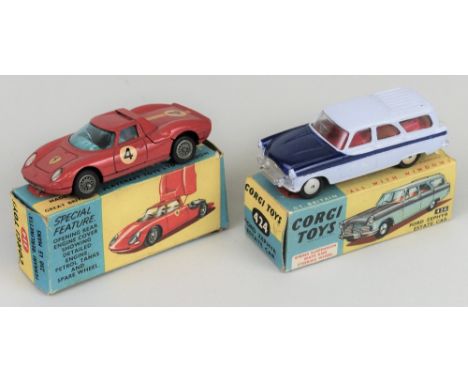 Corgi - Ford Zephyr Estate Car, No.424, and Ferrari Berlinetta 250 Le Mans, No.314, both boxed one lacking end flap (2)