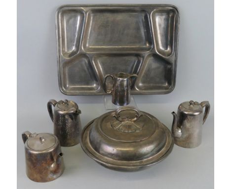 A 19th century General Screw Steam Shipping Company Limited silver plated circular entree dish and cover, 25cm diameter and f