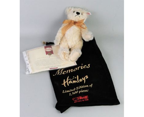 A Steiff limited edition Memories Hamleys teddy bear, 26cm high, No.150/1500, in bag with certificate, EAN 661730