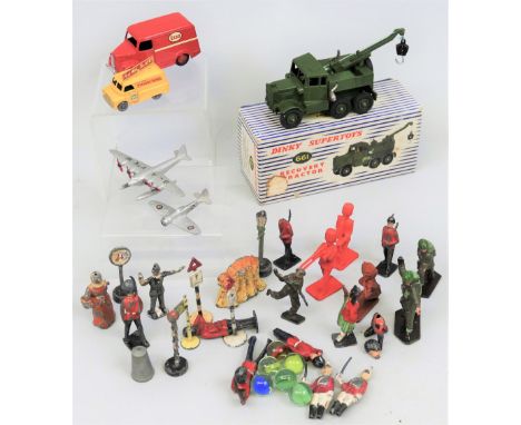 Dinky - Army Recovery Tractor, No.661, boxed, Trojan Esso Van, Seaplane G-AVKW and Tempest II fighter plane, together with a 