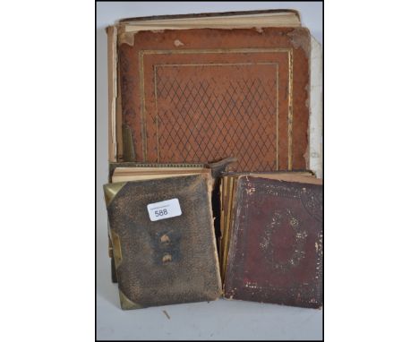 A collection of three Victorian ./ Edwardian photograph albums each album  containing many portrait photos
