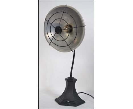 Conversion to table lamp , fully adjustable with aluminium shade and cast metal base, in the industrial style  H57cm