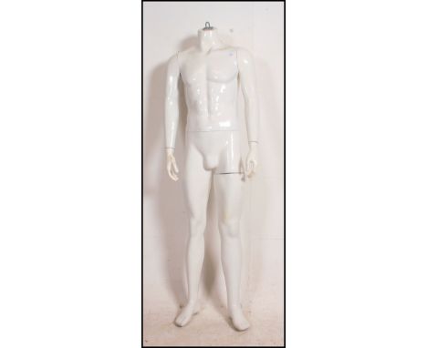 Full size shop display male mannequin , fully jointed for ease of display and transportation , hanging bracket to top of neck