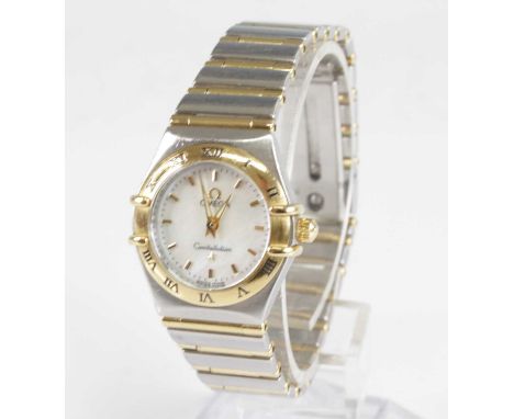 A lady's Omega Constellation bi-metal quartz wristwatch, ref: 1262.70.00, watch No.57215093, having signed mother of pearl di