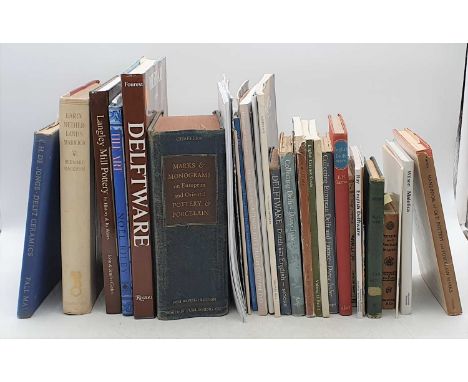 A collection of reference books relating to ceramics, to include Fourest, Henry-Pierre, Delftware, Rizzoli, New York, 1980