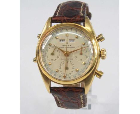 A gent's vintage re-creation of a Rolex Oyster chronographe, ref: 6036, having anti-magnetic manual wind movement, housed in 