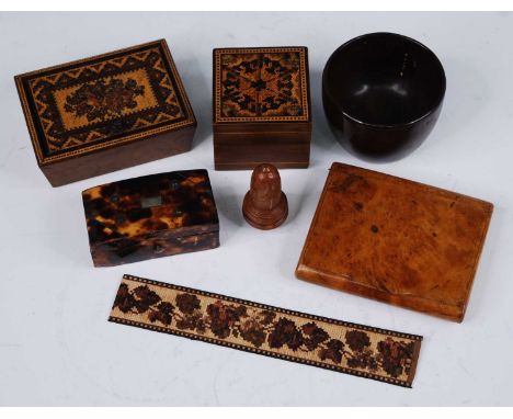 A Victorian blonde tortoiseshell stamp box, the hinged domed cover with white metal cartouche opening to reveal a lined inter