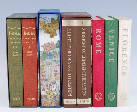 Folio Society, a collection of volumes mainly being Historical and Topographical titles and housed in slip-cases to include K