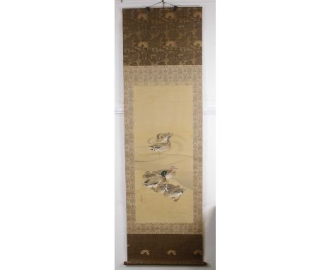 Matsumura Keibun (Japanese 1779-1843) – Ducks, kakejiku (hanging scroll), Shijo school, Edo period (1615-1868), ink and colou