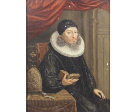 After Georg Saleman (c1670-1729) - Portrait of Hans Bagger, oil on oak panel, 21 x 15.5cm