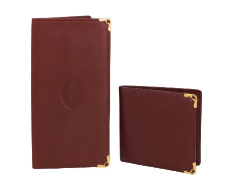 CARTIER VINTAGE Konvolut. Zwei weinrote Modell aus Leder mit goldfarbenen Details. Gebrauchsspuren vorhanden.| CARTIER VINTAG