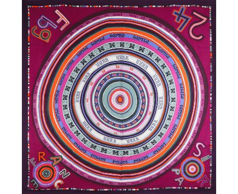 HERMÈS Foulard "TOHU BOHU", by Claudia Stuhlhofer-Mayr, Entwurf erstmals erschienen 2004. Akt. NP.: 1.110,-€. 65% Kaschmir, 3