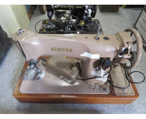 FOUR ASSORTED VINTAGE SEWING MACHINES - A/F 