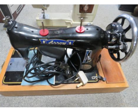 FIVE ASSORTED VINTAGE SEWING MACHINES - A/F 