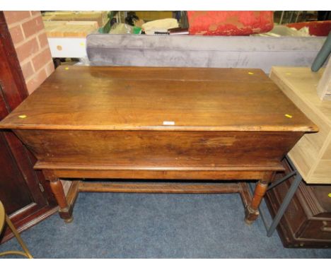 An antique dough trough/bin on wooden stand 