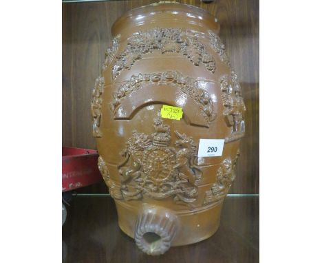 A CERAMIC BARREL WITH ROYAL CREST