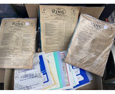 Boxing interest, three vintage Ring magazines from 1937 and 1938 together with a collection of boxing programmes