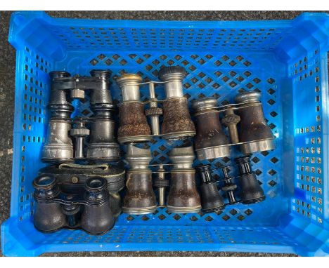 Tray containing 7 pairs of vintage Opera glasses