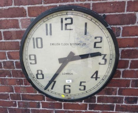 A LARGE VINTAGE RAILWAY STATION STYLE CLOCK 