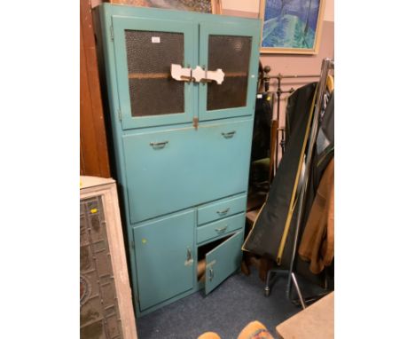 A vintage circa 1950s kitchen cupboard with drop-down front A/F 