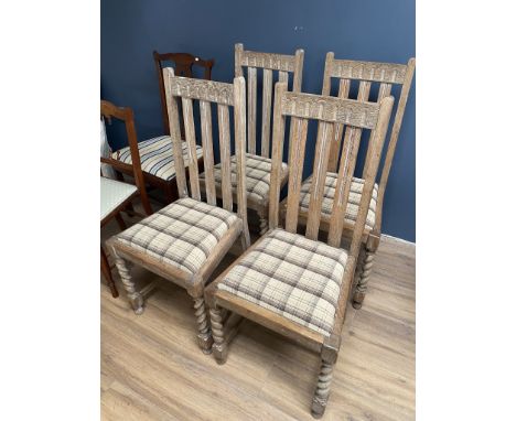 4 light oak dining chairs &amp; 2 others