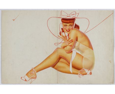 Country: US. Year: 1940s. Original vintage pin-up girl poster designed by American pin-up artist, George Brown Petty IV (1894