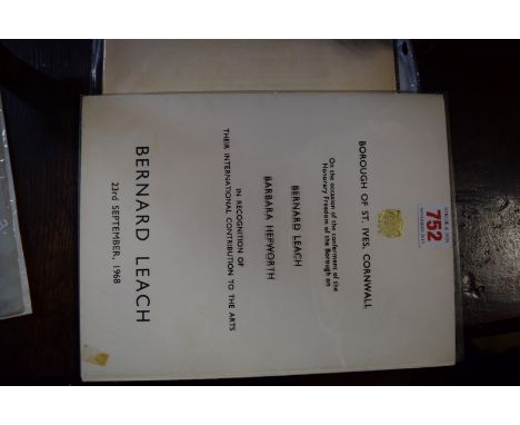 HEPWORTH (Barbara): an autographed compendium, inscribed and dated 'Sept 23rd 1968'; produced on the occasion of the confernm