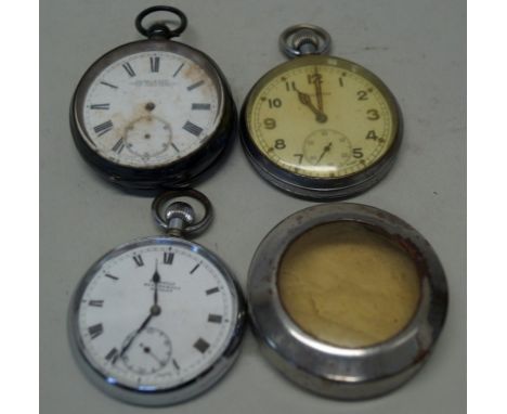 A Helvetia plated pocket watch, having engraved broad arrow and GS/TP p82514 marks to reverse; together with a Kendal & Dent 