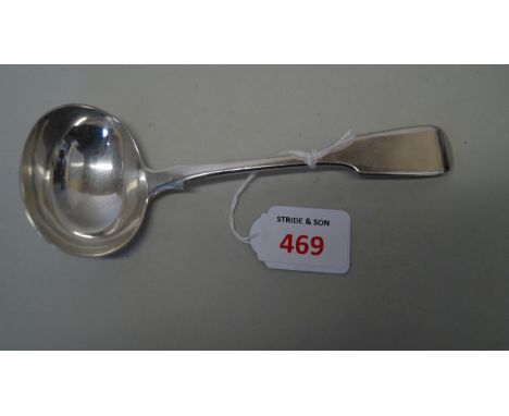 A Victorian silver fiddle pattern sauce ladle, by Elizabeth Eaton, London 1851, 71g.