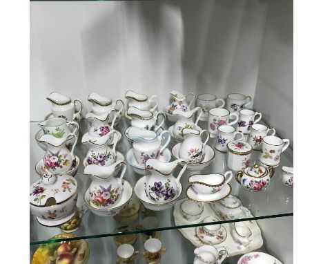 A collection of miniature Coalport &amp; Hammersley &amp; Co jug &amp; bowls, trinket dishes &amp; cups