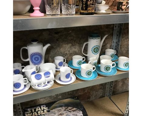 Two Retro porcelain coffee sets produced by J &amp; G Meakin and Winterling Bavaria set. 